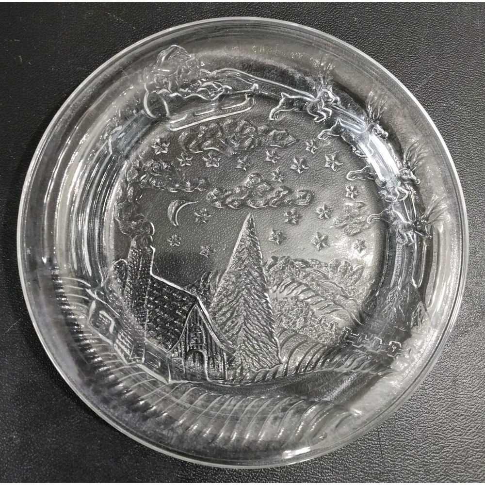 The Night Before‎ Christmas Holiday Crystal Decoration Plate Celebrat 📸SEE📏